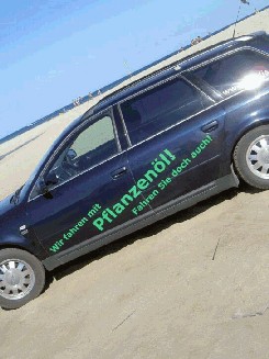 Audi A6 auf Sardinien mit Pflanzenoel